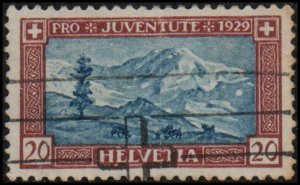 Switzerland B51 - Used - 20c (+5c) Mt Lyskamm (1929) (cv $2.00)