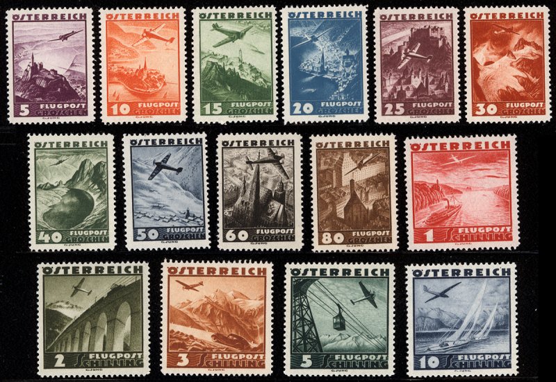 Austria 1935  Scott #C32-46 MNH