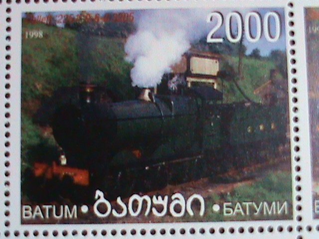 RUSSIA-BATUM STAMPS-1998-WORLD FAMOUS TRAINS MNH FULL SHEET VERY FINE