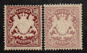 Bavaria 70a Mint never hinged-71a Mint hinged