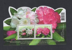 Canada #2318  (2009 Rhododendrons Flower sheet of 2)  VFMNH CV $3.00
