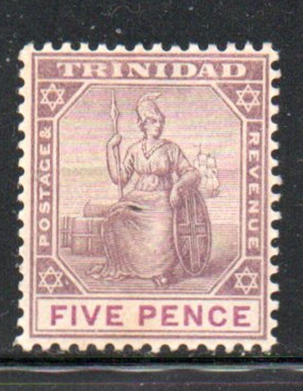 Trinidad Sc 83 1896 5d Britannia stamp mint