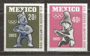 Mexico Scott catalog # 965-966 Unused Hinged