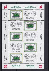 austria  2001 stamp day mint never hinged collectable stamps  sheet ref r12350