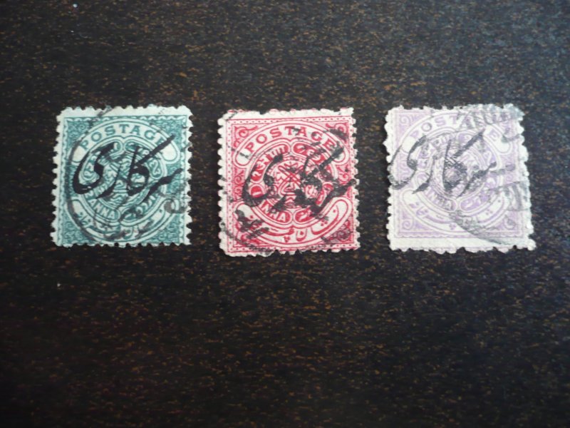 Stamps - India Hyderabad - Scott# O21-O23 - Used Part Set of 3 Stamps