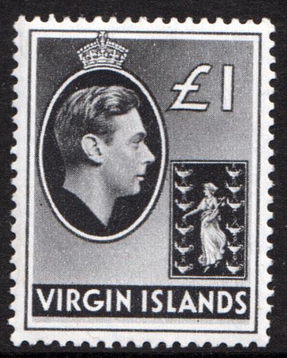 British Virgin Islands 1938 £1 Black Chalk SG121 Mint Never Hinged MNH UMM