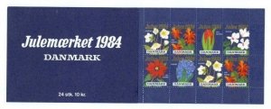 Denmark. 1984 Booklet. Christmas Seals  MNH.  Christmas Flowers