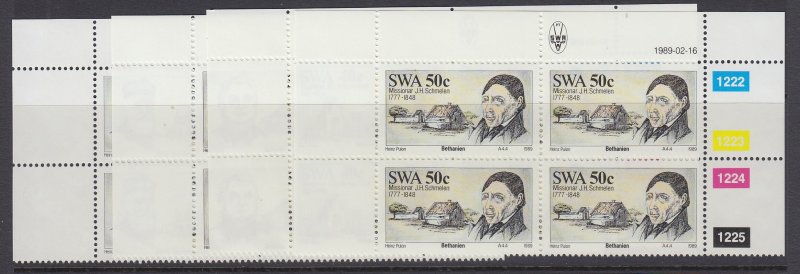 South West Africa, Scott 610-613, MNH blocks of four