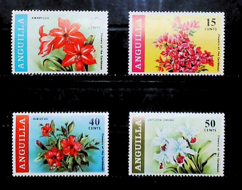 British Colony Anguilla 1969 Flowers of the Caribbean MH* Full Set A22P15F8704