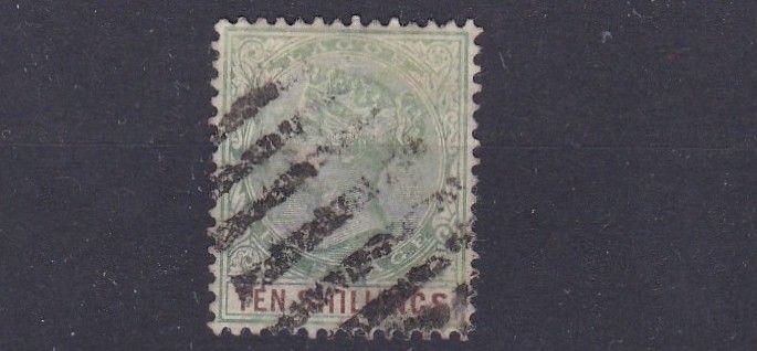 NIGERIA  LAGOS  1887 - 02   S G 41  10/- GREEN & BROWN USED  CAT £250