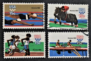 US SC# 1791-94 Used 15¢ Summer Olympic Games Singles (1979)