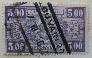 A6P18F136 Belgium Parcel Post and Railway Stamp 1923-24 5fr used-