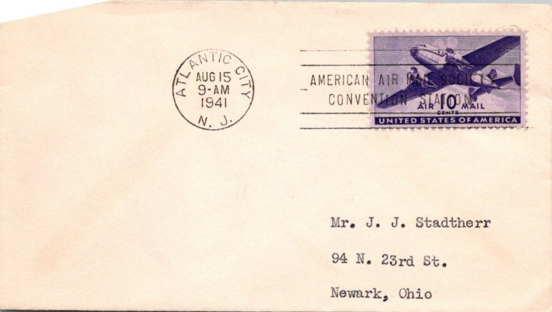 FDC 1941 SC #C27 No Cachet - Atlantic City, Nj - Single - F77156