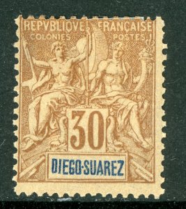 Diego Suarez 1894 French Colony 30¢ Peace & Commerce Scott #46 Mint F321