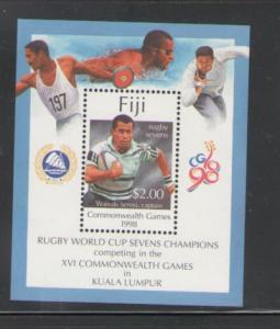 Fji Sc 829 1998 Commonwealth games stamp sheet mint NH