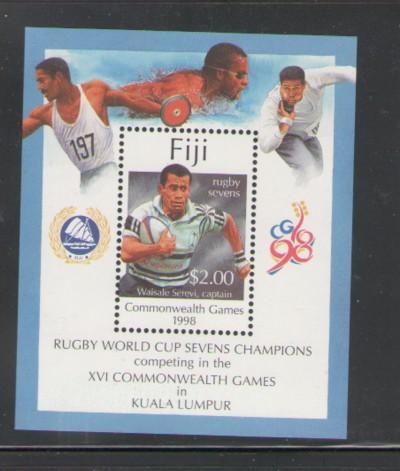 Fji Sc 829 1998 Commonwealth games stamp sheet mint NH