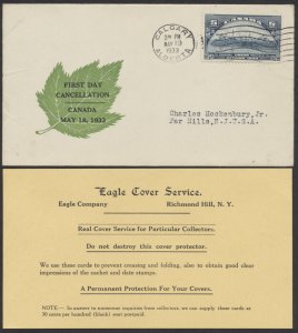 1933 #202 5c UPU Meeting FDC Eagle Cover Service Cachet with Insert Calgary ALTA