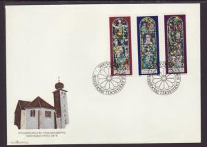 Liechtenstein 657-659 Stain Glass 1978 U/A FDC