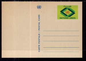 UN Geneva UX3 Postal Card Unused
