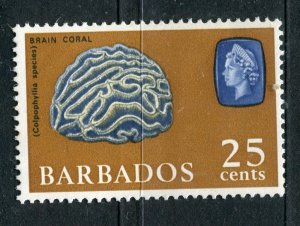 BARBADOS; 1965 early QEII Marine Life issue fine Mint 25c. value