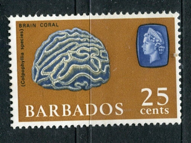BARBADOS; 1965 early QEII Marine Life issue fine Mint 25c. value