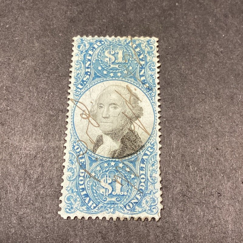 Scott #R118 - $1 - Blue & Black-Internal Revenue Stamp-1871-US