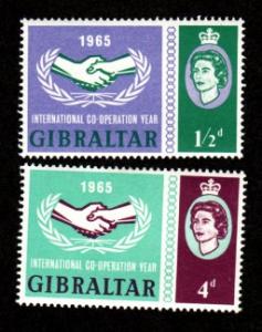 Gibraltar # 169-170 Mint Cooperation Year!