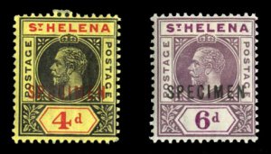 St. Helena #73-74S (SG 85-86s) Cat£140, 1913 George V, 4p and 6p, set of two...