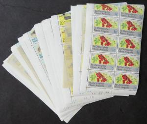 EDW1949SELL : ST KITTS 1978 Scott #355-69. 10 Complete sets. All VF MNH Cat $108