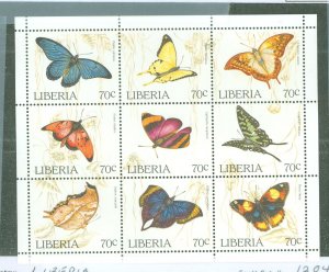 Liberia #1204 Mint (NH) Souvenir Sheet (Butterflies)