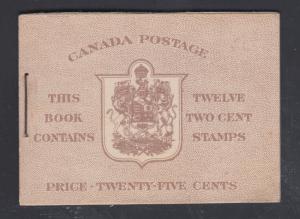 Canada Uni BK33aE, 1942 War Issue intact Booklet w/ English Cover