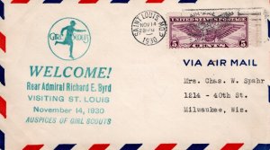 Scout Cachets #1693 Girl Scouts Welcome Admiral Byrd 1930 - Levy 30-11
