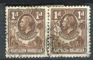 RHODESIA; 1930s early GV pictorial issue fine used 1d. Pair