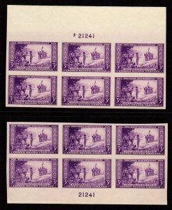 755 Farley Special issue Top & Bottom Plate Blocks of 6 Mint, ngai, nhmks 