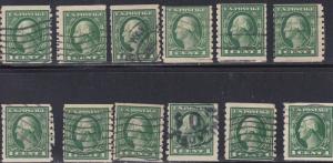 U.S. # 412, Coil Stamp, Wholesale lot of 12 Stamps, Used