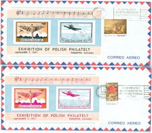 CANADA 1971 POLISH PHILATELY EXHIB, (2) VERY NICE COVERS