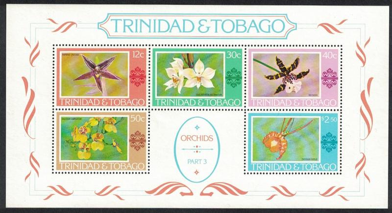 Trinidad and Tobago Orchids Sheetlet of 5v SG#MS499