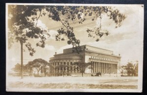 1942 Manila Philippines RPPC Postcard Cover To Boothyan PA USA Post Office View