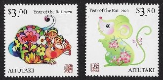 Aitutaki - 2019 - Year of the Rat - Set of 2