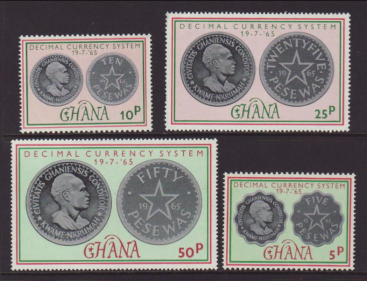 Ghana 212-215 Coins on Stamps MNH VF