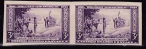 United States 1948 Wisconsin Horizontal Imperf Pair  VF/NH