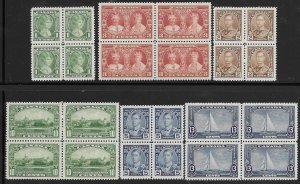Canada  211-16   1935  set 6 blocks 4  VF Mint nh