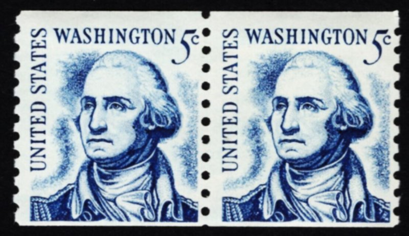 US 1304C MNH VF 5 Cent Washington Coil Pair (Re-Drawn)