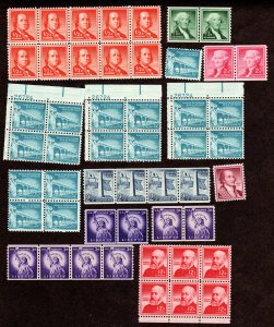 Scott # 1030-1057, MNH, CV = $ 21.00. Face = $ 1.54 Lot 230739 -01