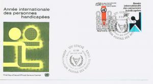 Geneva FDC 99-100 Singles,One Cover,UN  Cachet