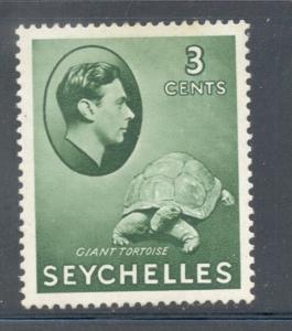 Seychelles Sc#126 1938 3 c G VI & Tortoise stamp mint