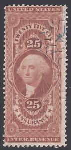 R46 25c US Internal Revenue - Insurance 1862-71 Used