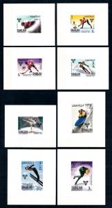 [96032] Sharjah 1968 Olympic Games Grenoble Skiing 8 Imperf. Single Sheets MNH