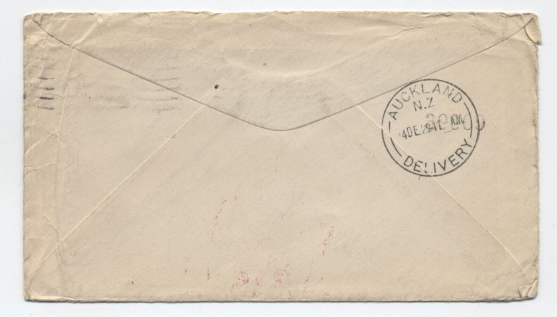 1929 Clearfield PA 5ct aeronautics to New Zealand return to sender [y8189]