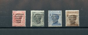 ITALY 1922 ITALIAN PHILATELIC CONGRESS SCOTT #142A-142D F/ VF MINT NEVER HINGED
